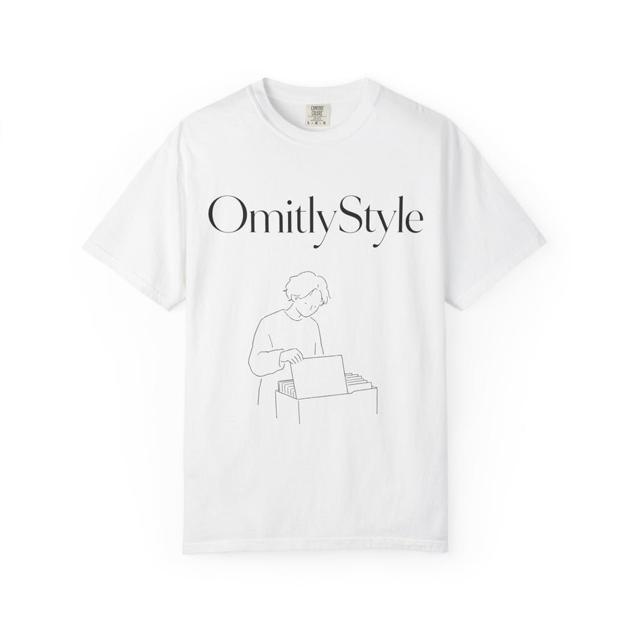 Music Shop Graphic Tee — Garment-Dyed Unisex T-Shirt